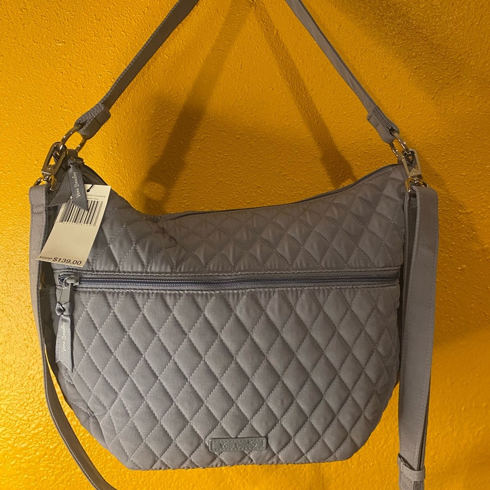 Vera Bradley Quilted Gray Shoulder Bag